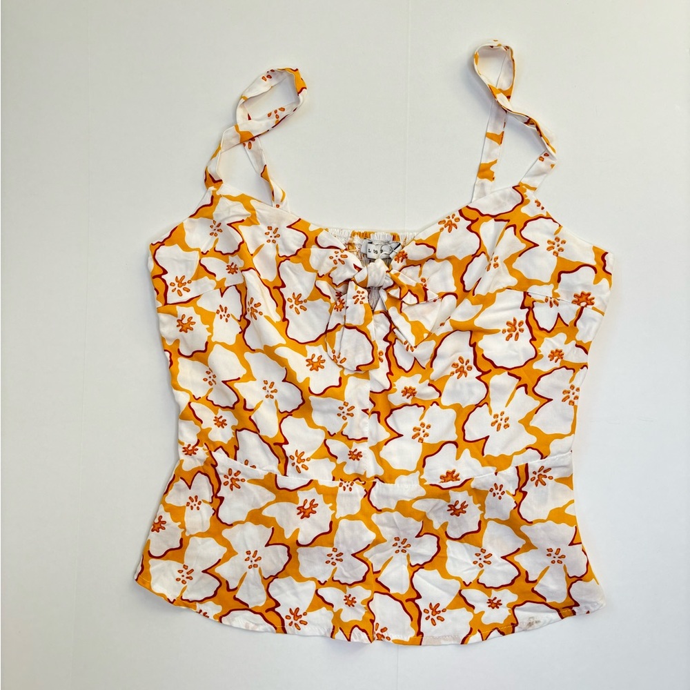 LUSH Orange, Yellow, And White Flow Tank Size Women’s Small
